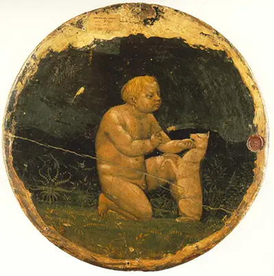 Putto and a Small Dog - Back Side of the Berlin Tondo Masaccio